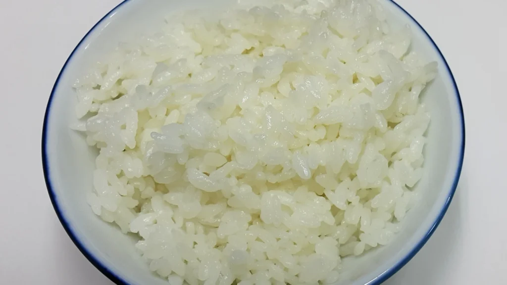 A bowl of fluffy cooked long-grain white rice