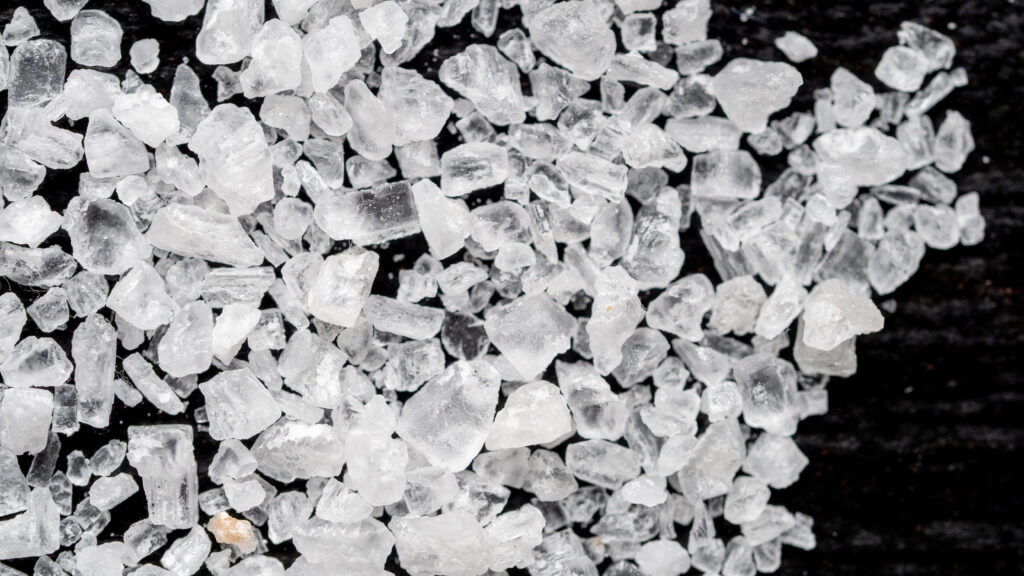 Coarse sea salt crystals