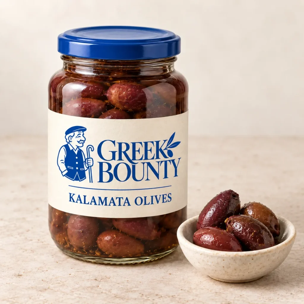 Greek Bounty packaging with blue Pappou — olives-02