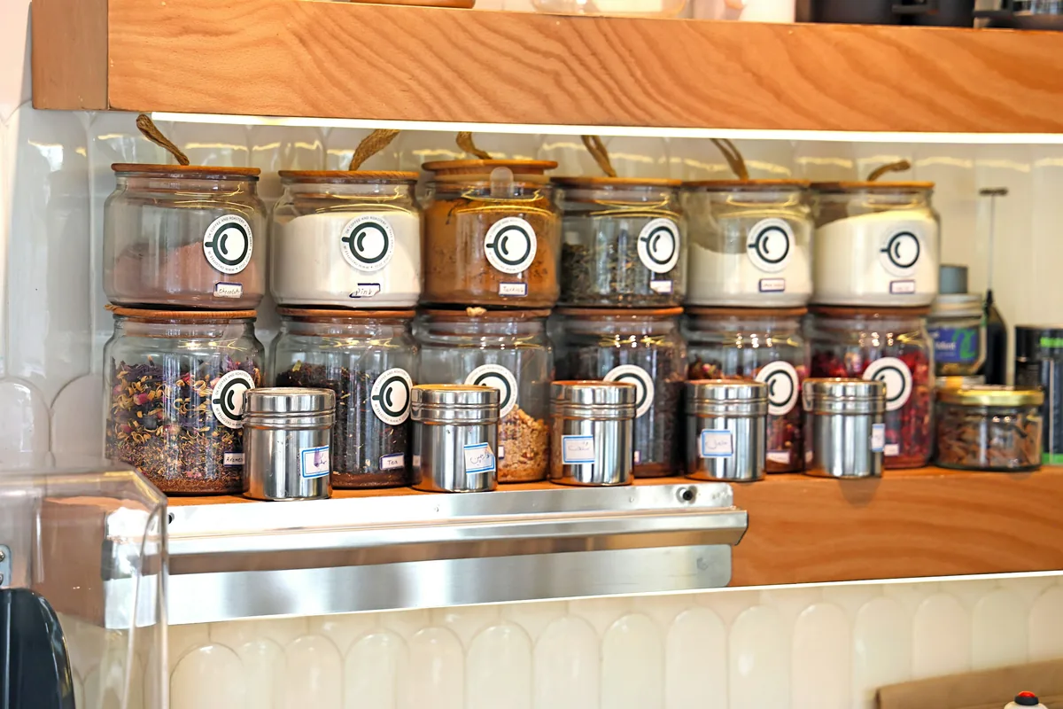 Shop jars and containers of herbs and spices