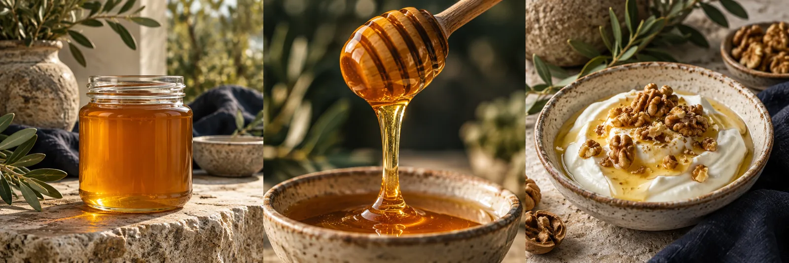 Greek honey concept still life