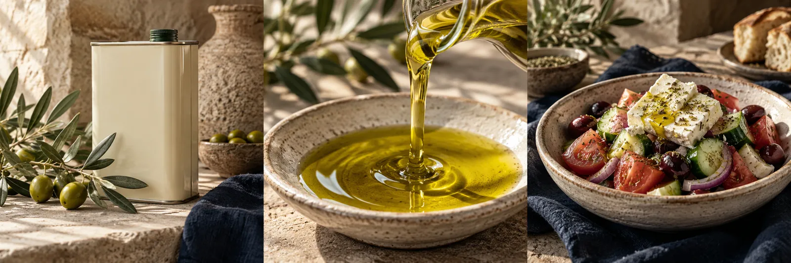 Greek olive oil concept still life